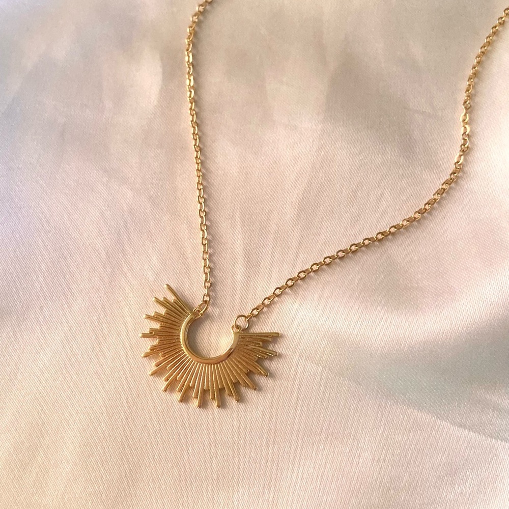Gold Half Sun Necklace